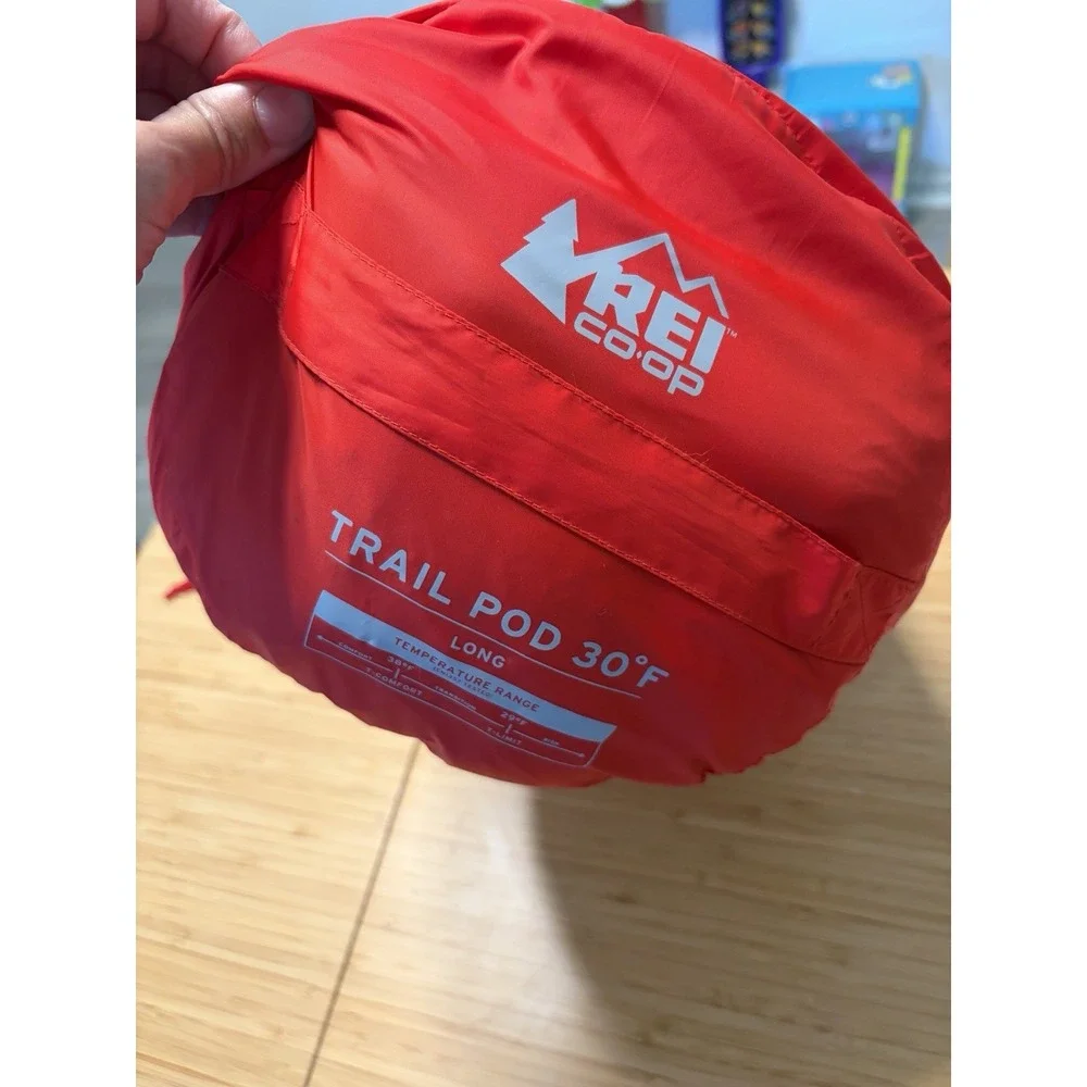 REI Trail Pod 30*F -Long Mummy Bag Red Brown Sleeping Camping BAG ONLY 86x32